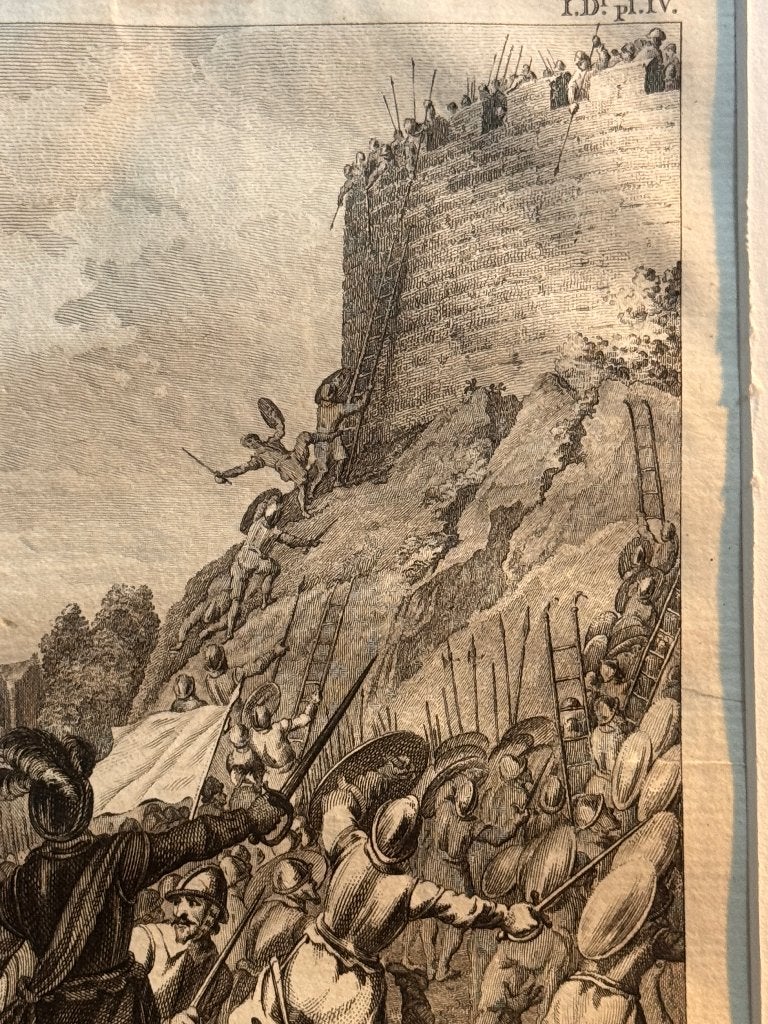 1785 Gravin Ada belegerd in Leiden Burcht P0861-03, Antiek en Kunst, Ophalen of Verzenden, Gravure, 1800 - 1899