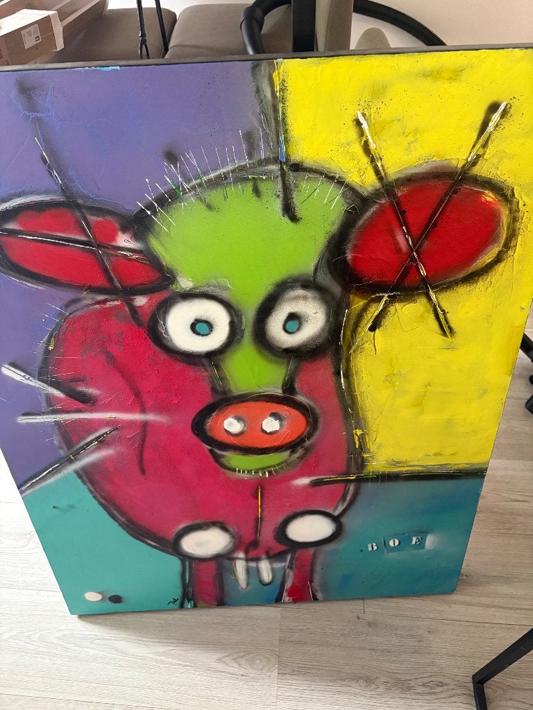 Kunst, Dieren, Ophalen of Verzenden, Olieverf, Handgeschilderd