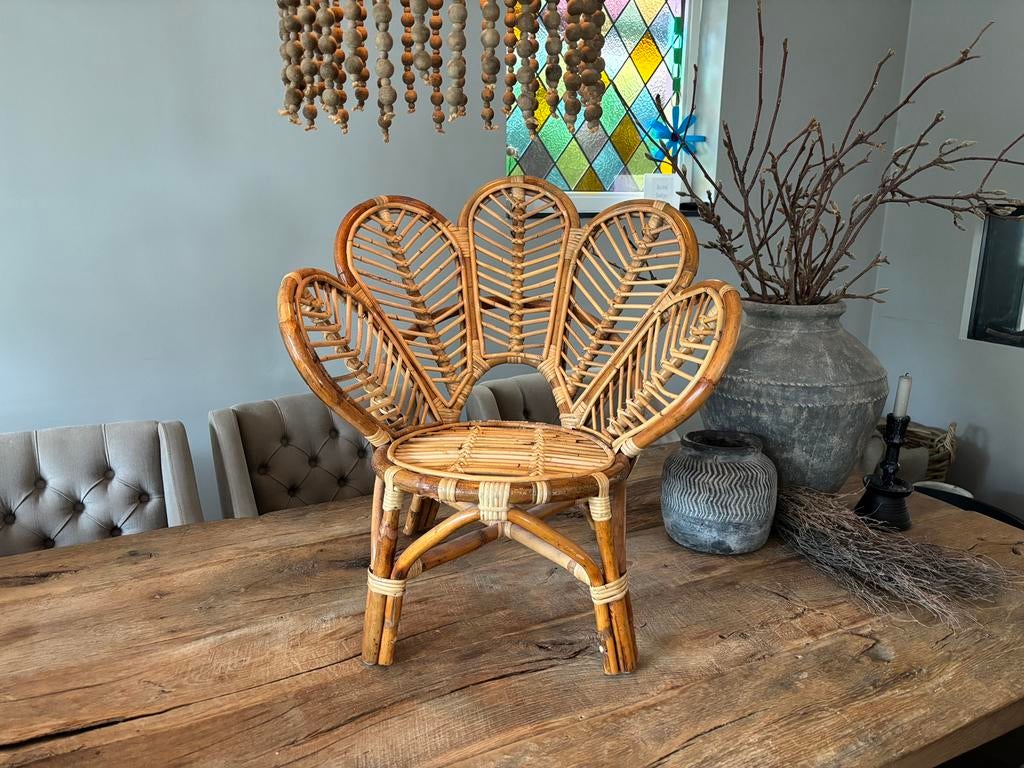 Kinderstoel rotan - peacock / pauw model, Ophalen, Zo goed als nieuw, Stoel(en)