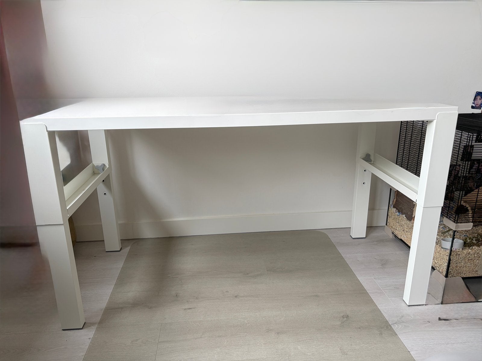 IKEA PÅHL kinderbureau – wit – in hoogte verstelbaar, Huis en Inrichting, Bureaus, Gebruikt, IKEA, Modern, Spaanplaat of MDF, Wit