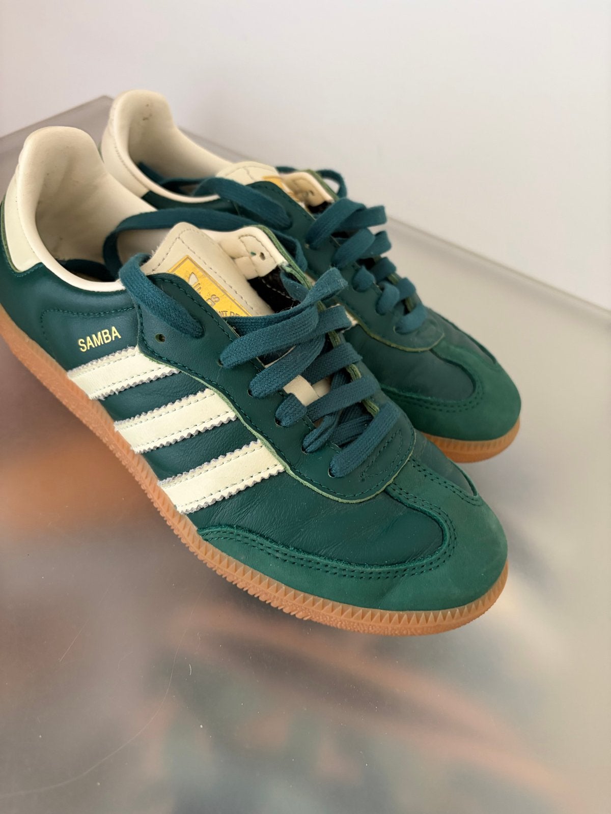 Adidas Samba sneakers - Groen met witte strepen, Ophalen, Sneakers of Gympen, Gedragen, Groen