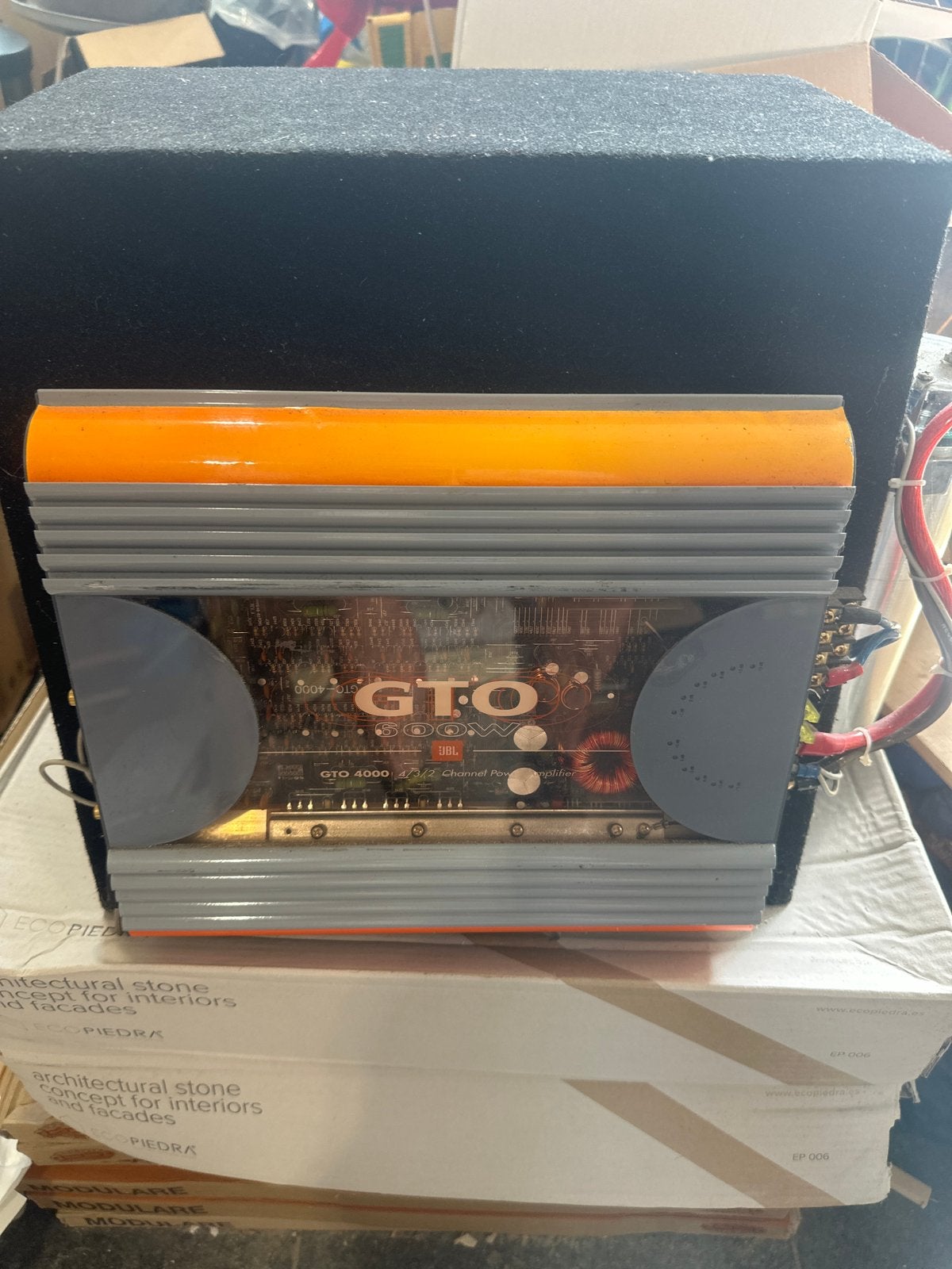 JBL GTO Versterker met Pioneer Subwoofer en Condensator, Ophalen, Gebruikt