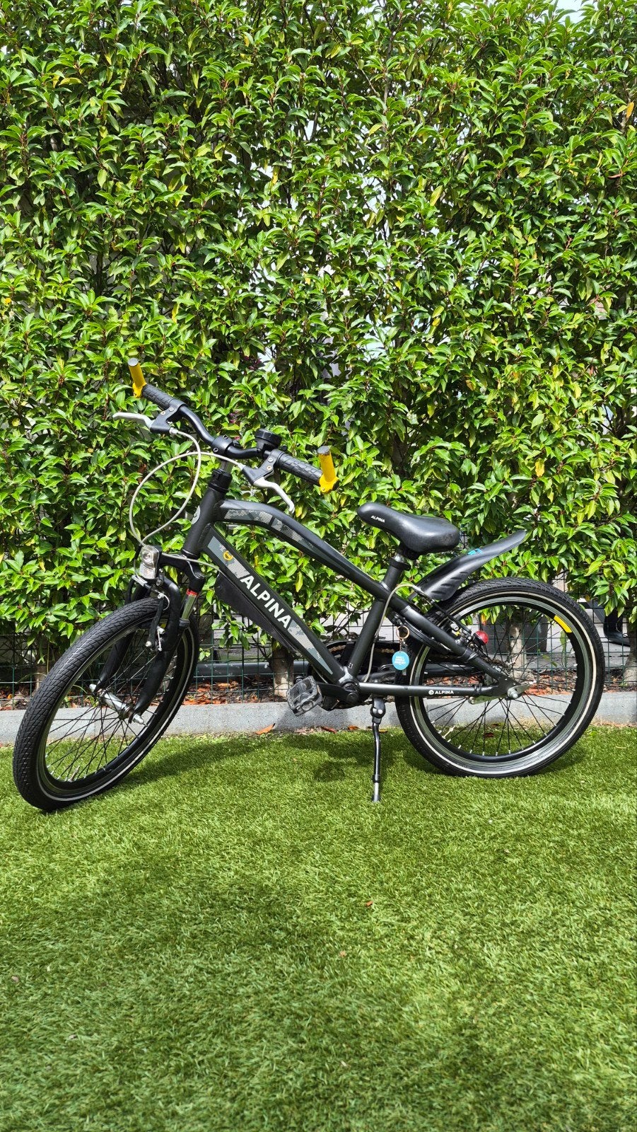 Alpina Trial 20 inch kinderfiets matzwart/geel, Ophalen, Gebruikt, Alpina