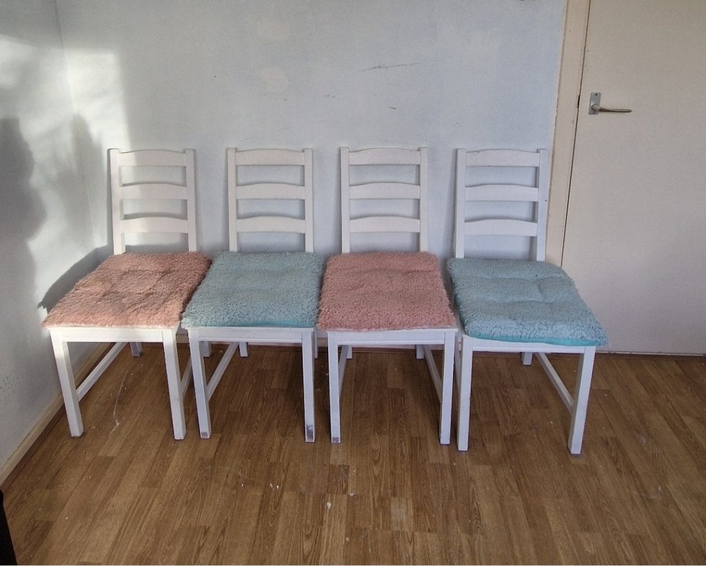Houten stoelen, Ophalen, Gebruikt, Wit, Vier