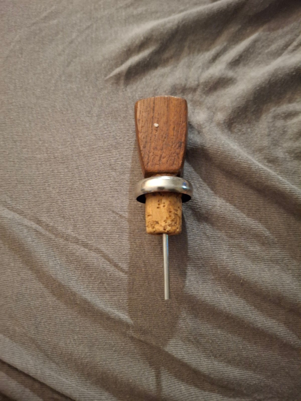 Flessendop met schenktuit - Metaal en Hout, Ophalen