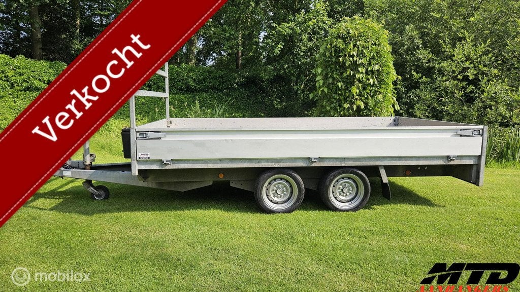 Henra verlaagde multitransporter plateauwagen 350x185, Gebruikt