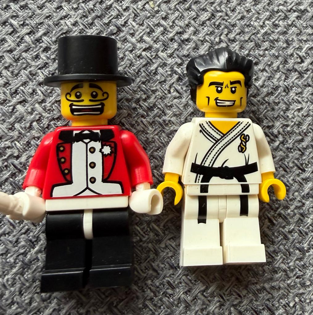 Lego poppetjes: Circus Ringmaster & Karate Master (Col019, C, Ophalen of Verzenden, Gebruikt, Minifiguur, Lego