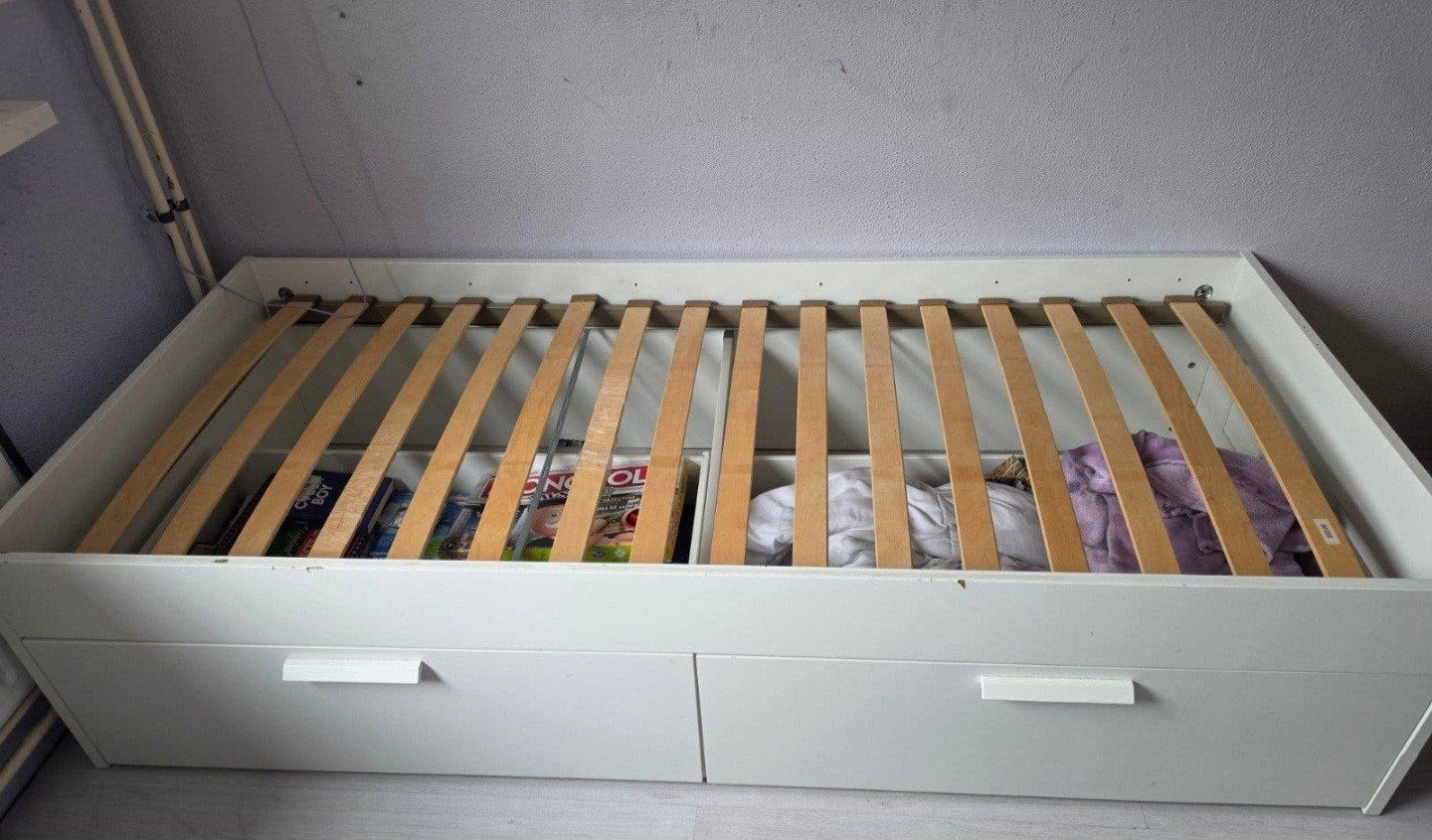 eenpersoons bed, Ophalen, Gebruikt, 90 cm, Eenpersoons