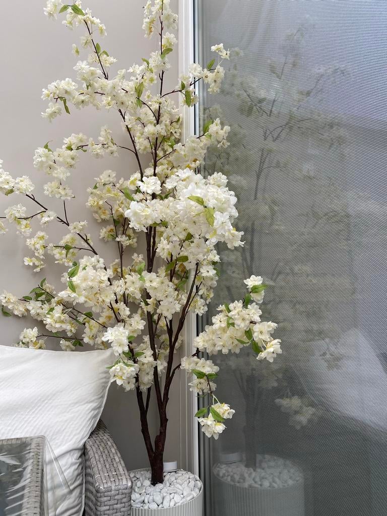 Kunst bloesemboom, Huis en Inrichting, Woonaccessoires | Kunstplanten en Kunstbloemen, Ophalen, Binnen, Gebruikt, Wit