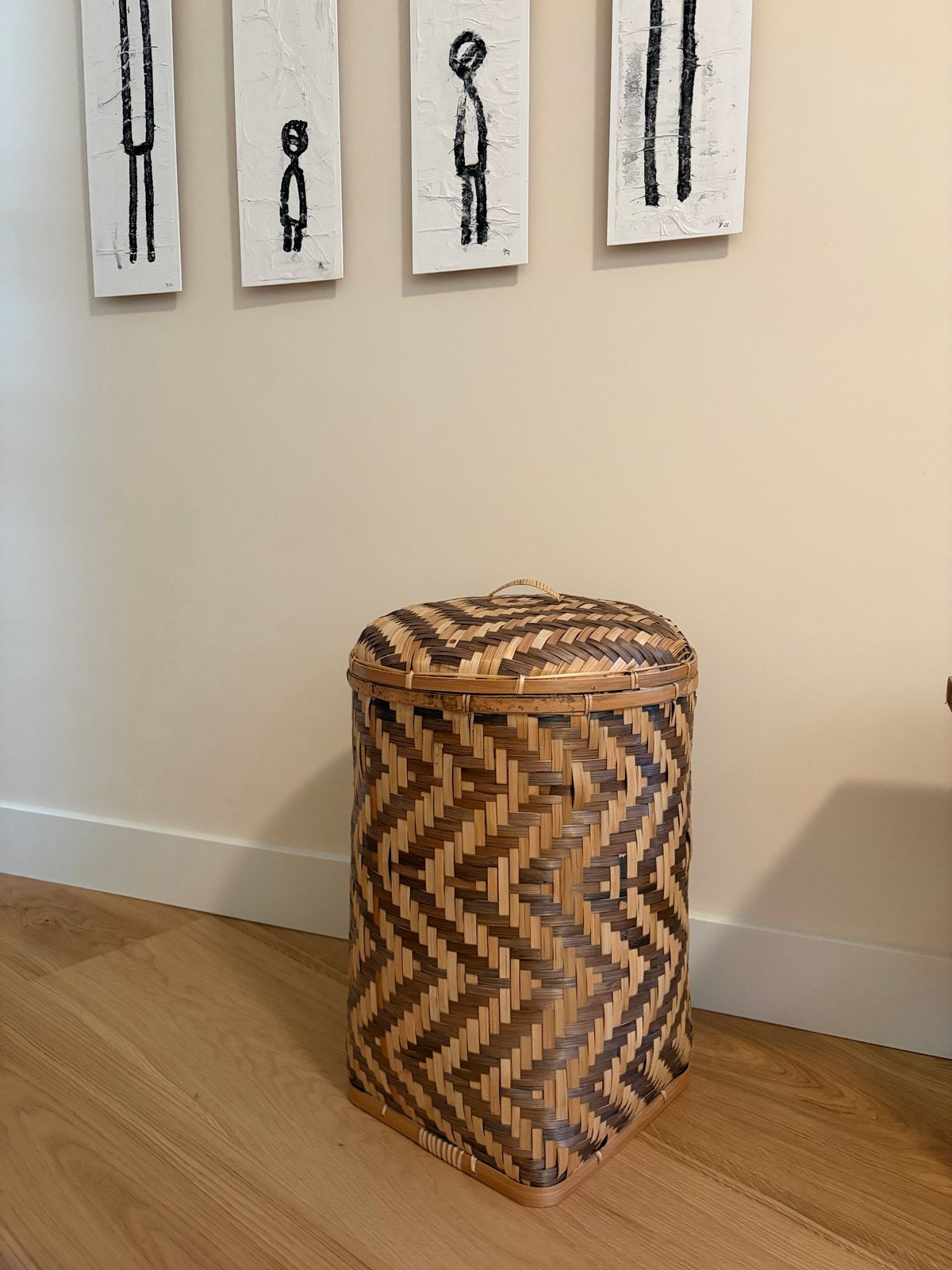 Dille & Kamille rieten wasmand - 53 cm hoog, 34 cm Ø, Ophalen, Zo goed als nieuw, Bruin, Natuurlijk materiaal