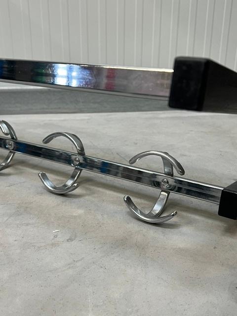 Jaren 70 wandkapstok vintage kapstok retro chroom coat rack, Wandkapstok, Gebruikt, ., Ophalen of Verzenden