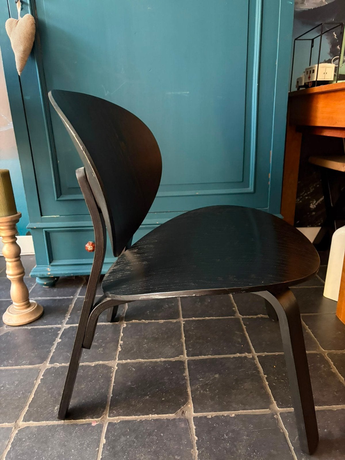 Zwarte houten stoel - modern design ikea, Ophalen, Gebruikt, Zwart, Hout