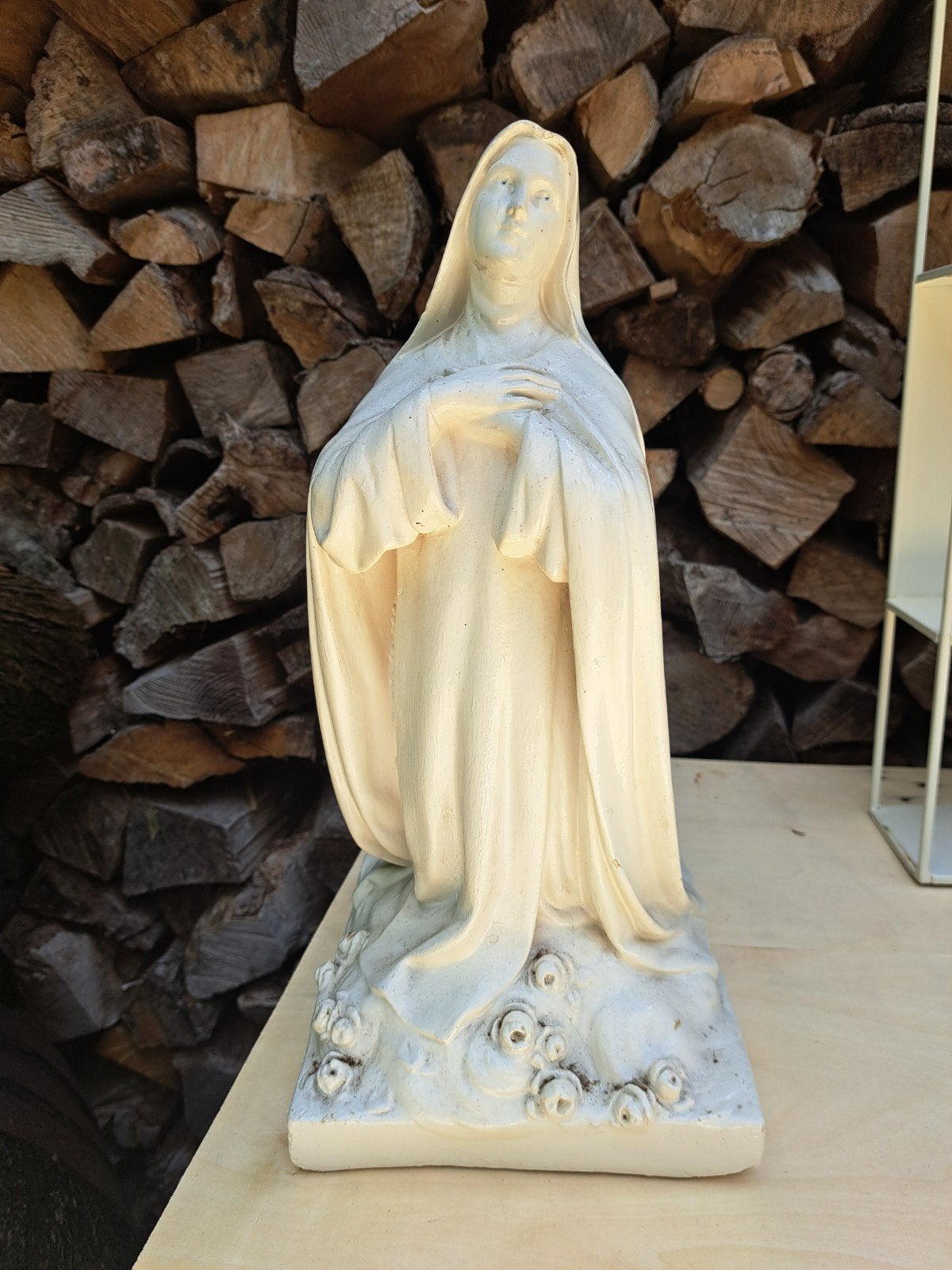Beeld Maria Rosa Mystica - Marmercomposiet, Ophalen of Verzenden