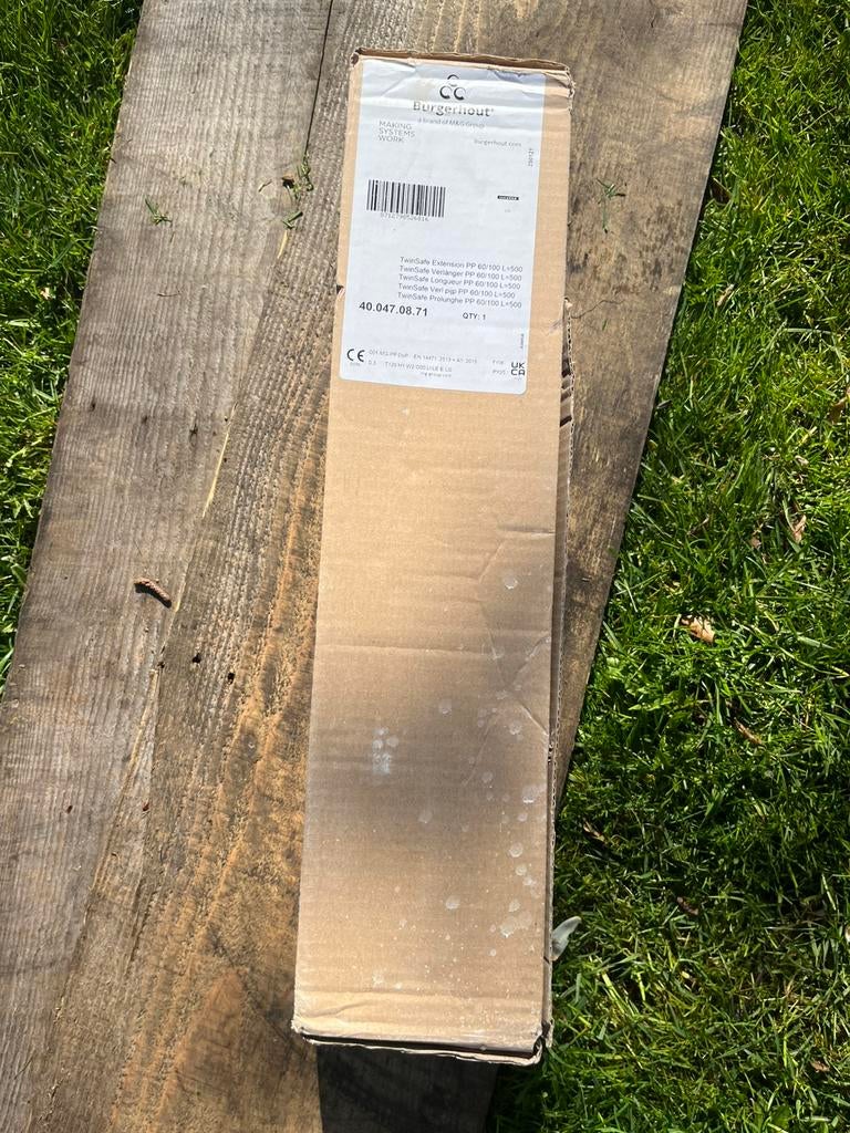 Rookgas Burgerhout TwinSafe verlengstuk PP 60/100 L=500, Ophalen of Verzenden, Nieuw
