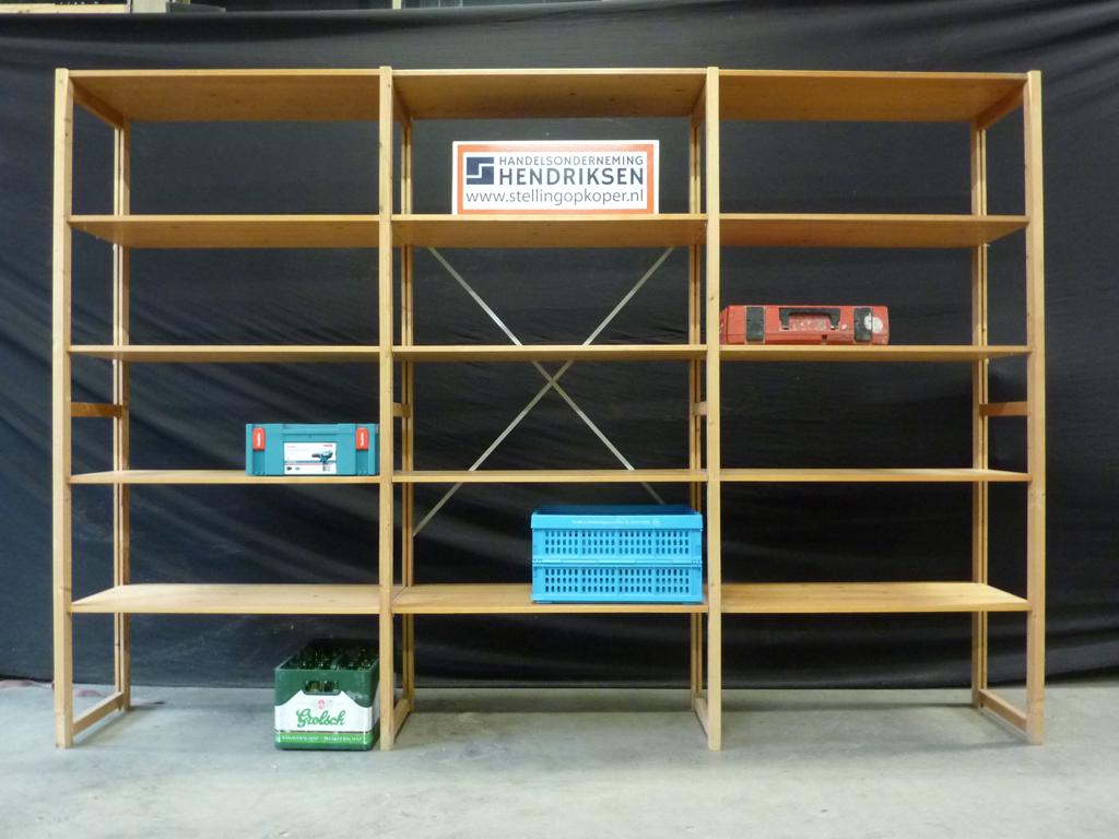 Lundia Houten stelling / legbordstelling / rek 303x40x209cm, Gebruikt, Handelsonderneming Hendriksen, Ophalen of Verzenden, Munstermanstraat 6 - Hal 3 - Silvolde