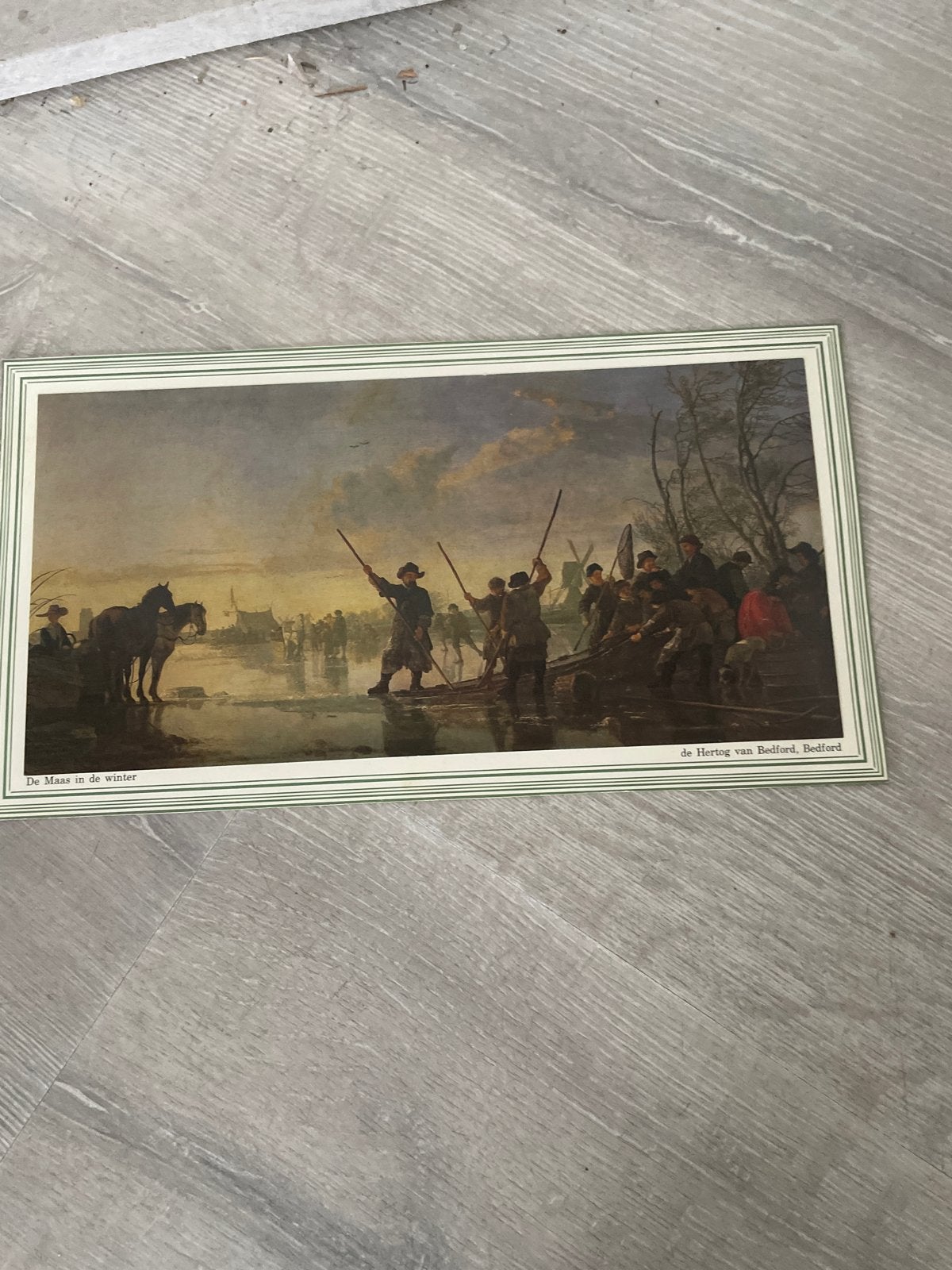 Klassiek schilderij: De Maas in de winter, Antiek en Kunst, Maritiem / water, Ophalen of Verzenden, Klassiek, Print