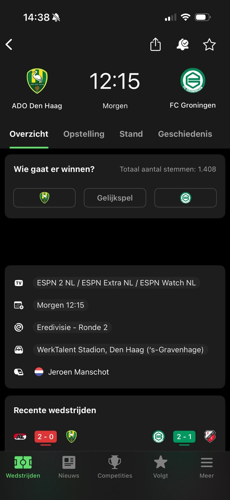 Ado - FC Gorningen vak P, Ophalen of Verzenden, Zo goed als nieuw