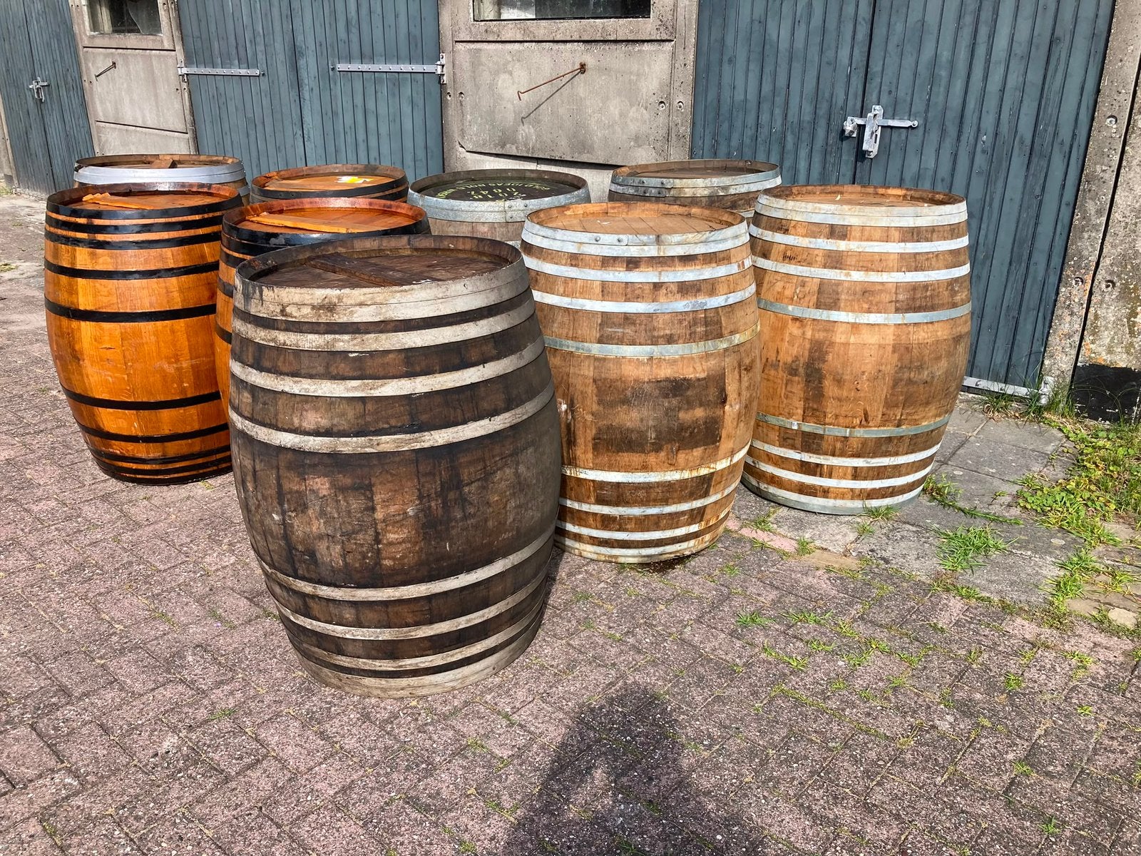 Eiken wijnvat 350 liter regenton bloembak wateropvang, Gerard Krale, 150 liter of meer, Ophalen of Verzenden, Zo goed als nieuw
