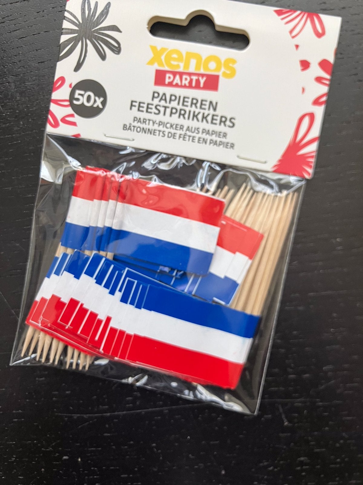 Nieuw=papieren feestprikkers XENOS=vlaggetjes versiering, Overige typen, Hout, Nieuw, Ophalen of Verzenden