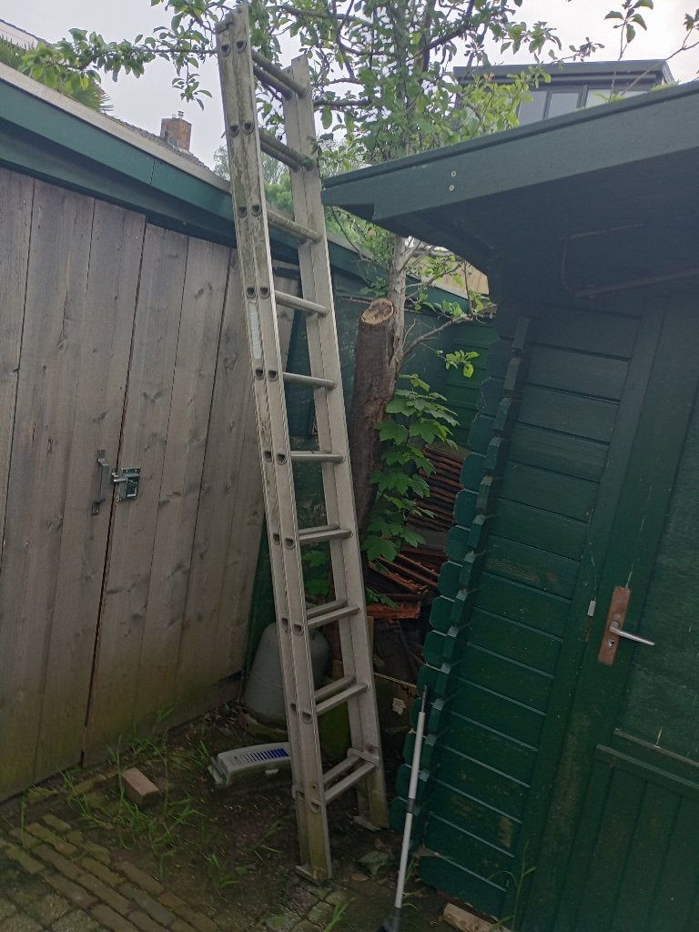 Ladder, Doe-het-zelf en Verbouw, Ladders en Trappen, Gebruikt, Ophalen of Verzenden, Ladder, Opvouwbaar of Inschuifbaar