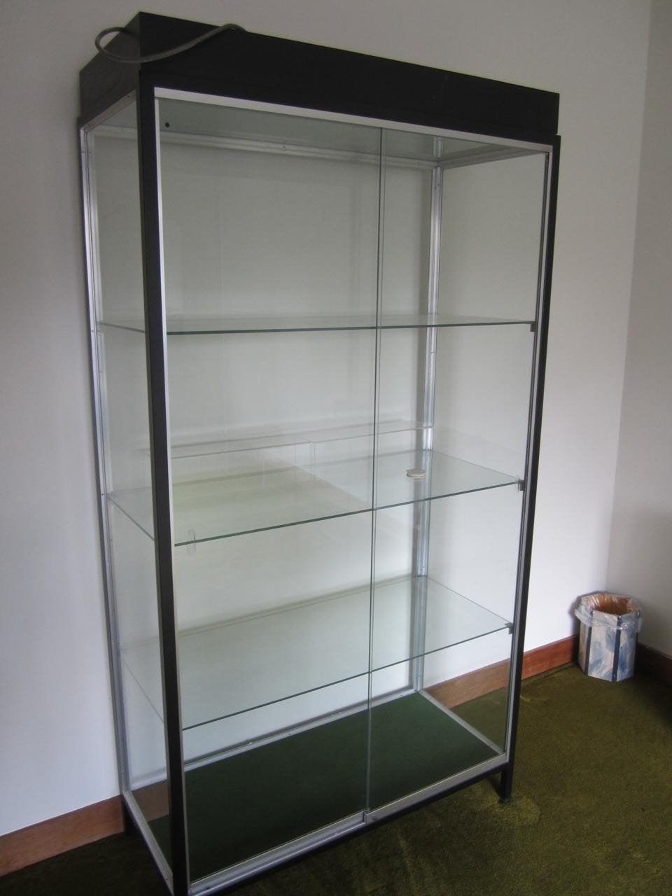 Vitrinekast, vitrine, staal en glas, Ophalen, 50 tot 100 cm, 150 tot 200 cm, 25 tot 50 cm