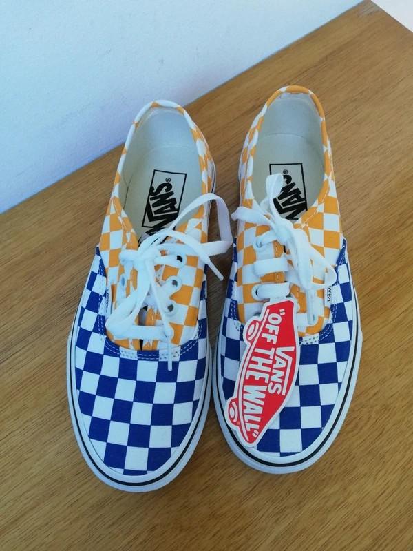 Vans Authentic Checkerboard Palm Tree Sneakers. Maat 36.5, Blauw, Nieuw, Ophalen of Verzenden, Sneakers of Gympen
