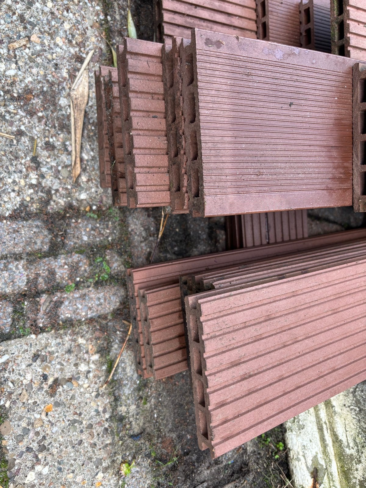 Gebruikte vlonderplanken Hornbach 145x26mm + toebehoren, Ophalen, Gebruikt, Composiet