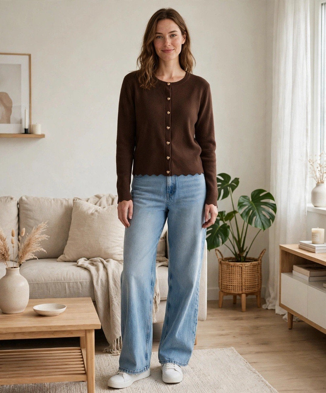 Nieuw bruin vest met hartjes knoopjes, maat S/M, Bruin, MOOCCI, Nieuw, Ophalen of Verzenden