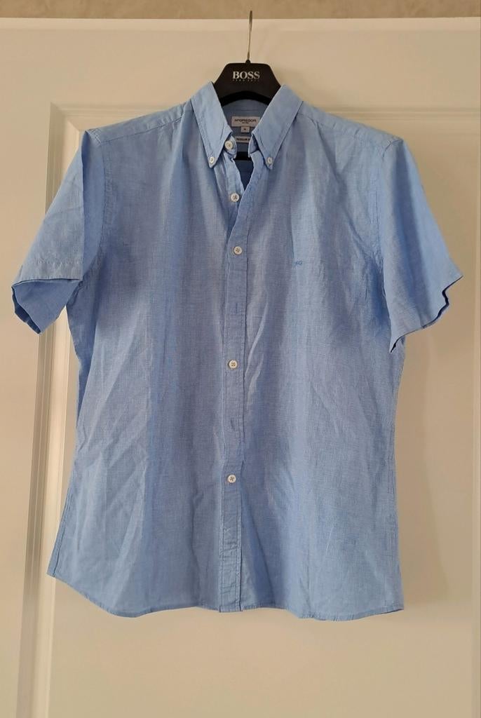 McGregor Heren Overhemd XL - Lichtblauw Geblokt, Kleding | Heren, Overhemden, Ophalen of Verzenden, Zo goed als nieuw, Halswijdte 43/44 (XL)