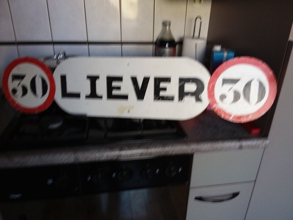 Zelf gemaakte verkeerbord, Ophalen of Verzenden