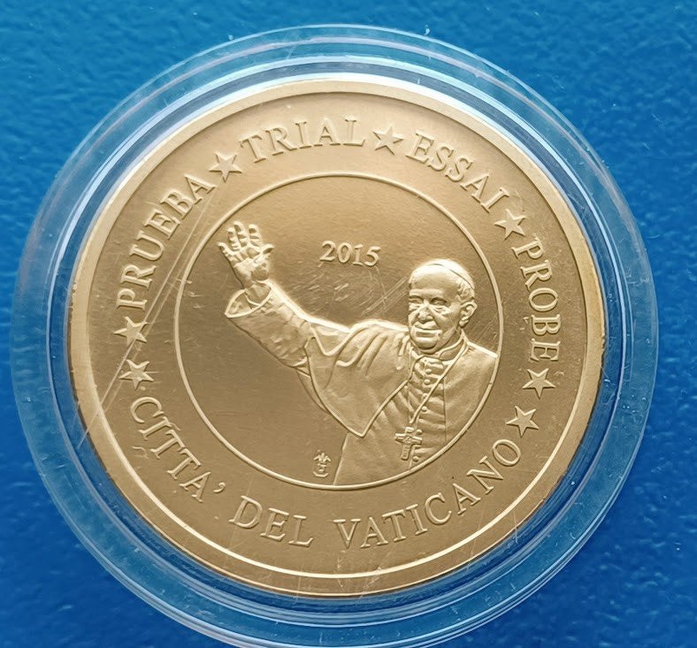 Vaticaan 50 Euro Cent Specimen - 2015, Postzegels en Munten, Munten | Europa | Euromunten, Verzenden, Vaticaanstad, 50 cent, Losse munt
