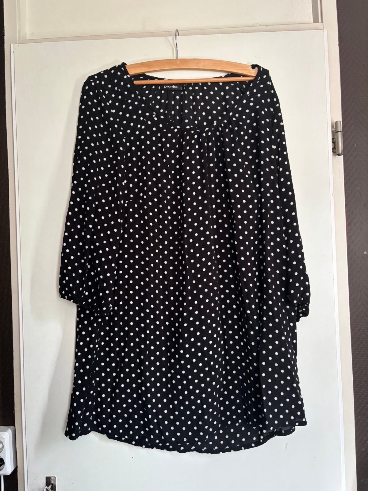 Tuniek jurkje polkadot maat 46, Kleding | Dames, Ophalen of Verzenden, Zo goed als nieuw, Zwart, Jurk
