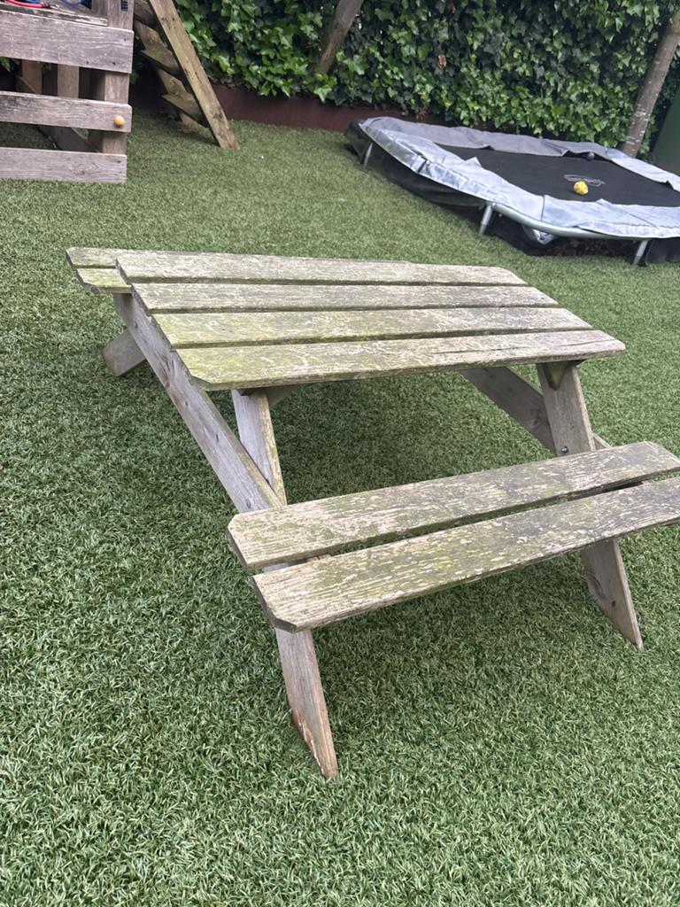 Houten picknicktafel voor kinderen - Gebruikt, Gebruikt, Rechthoekig, Hout, Ophalen