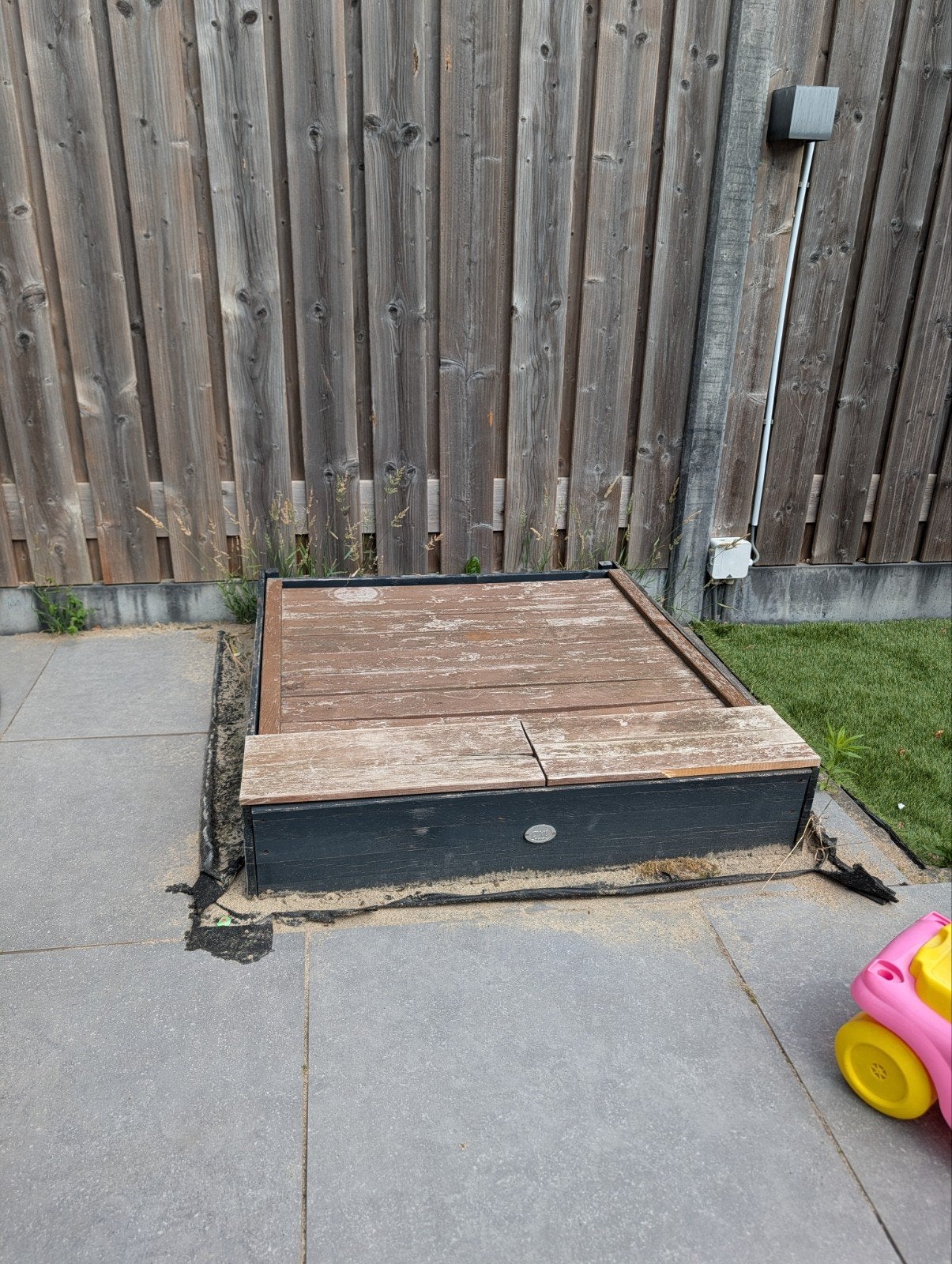 Zandbak met houten deksel, Ophalen, Gebruikt