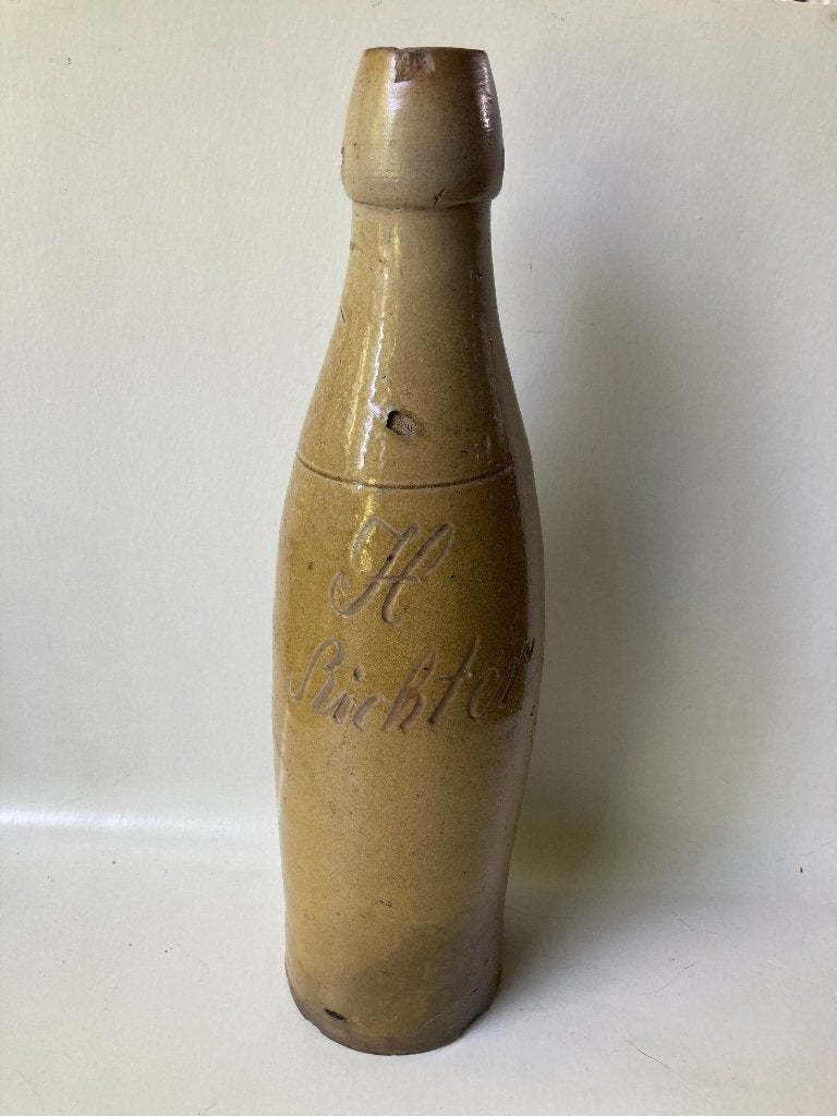Antiek Duits aardewerk bierfles, Antiek en Kunst, Ophalen of Verzenden