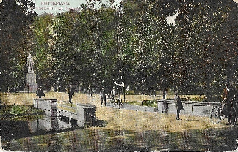 AK Rotterdam - Parkzicht met Standbeeld Tollens, Verzenden, Voor 1920, Gelopen, Zuid-Holland