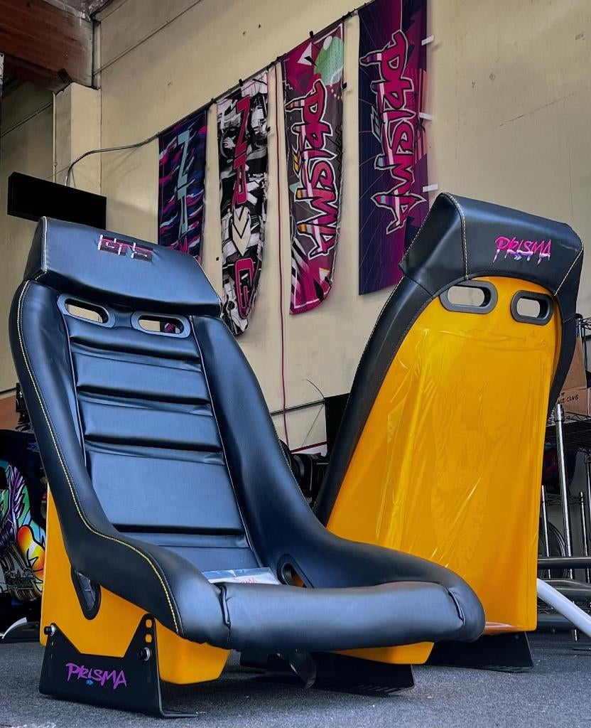 NRG Prisma GT Arcade Zwart Geel leder Kuipstoel