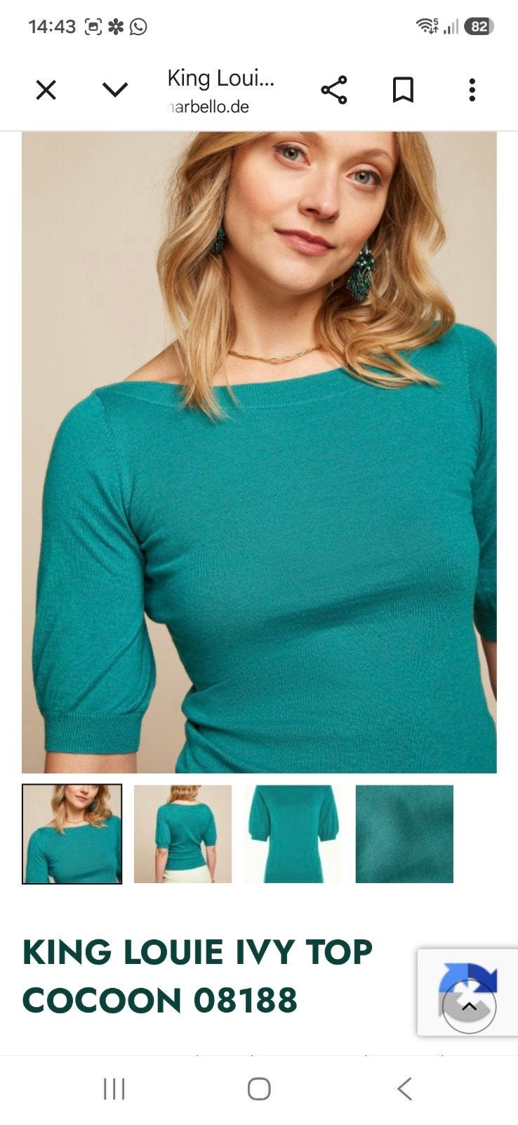 King louie petrol cocoon top xl, Blauw, Maat 46/48 (XL) of groter, Nieuw, Ophalen of Verzenden