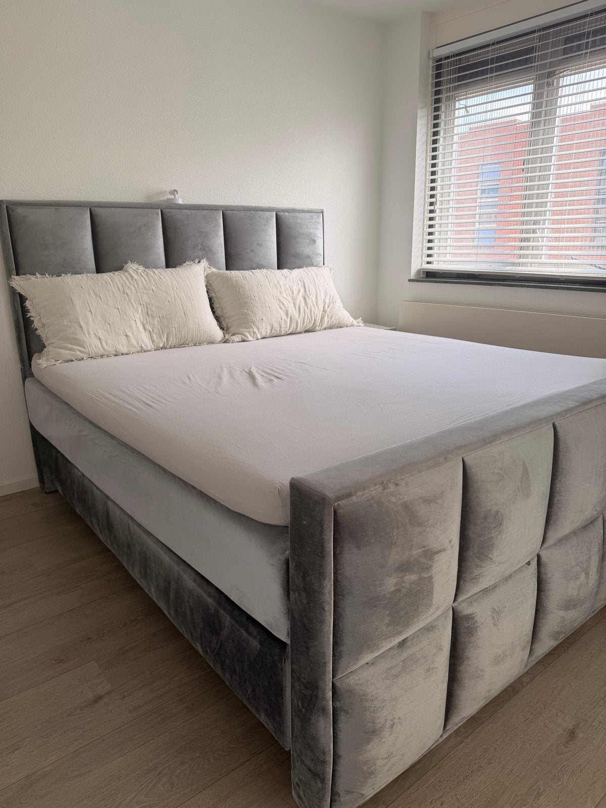 Boxspring met koudschuim topper, hoofdeinde en voeteinde, Huis en Inrichting, Slaapkamer | Bedden, Ophalen, Tweepersoons, Zo goed als nieuw