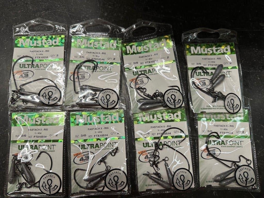 8x Mustad Fastach X Rig maat 3/0 op=op, Haak, Nieuw, Mustad, Ophalen of Verzenden