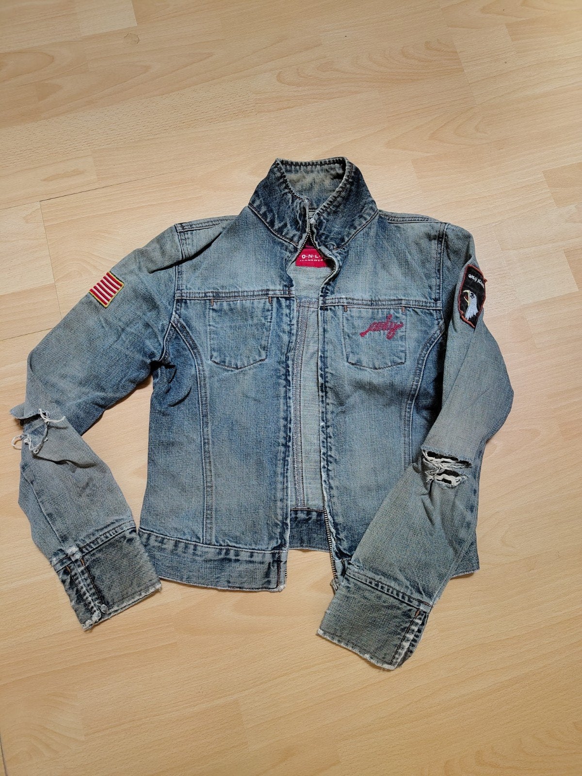 vintage spijkerjasje only, Only, Blauw, Ophalen of Verzenden, Maat 36 (S)