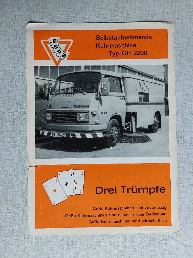 Brochure / Folder GERA Kehrmaschine GR 2200, Boeken, Ophalen of Verzenden, Gelezen, Overige merken