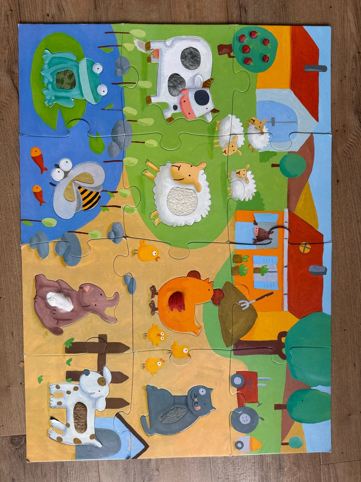 Djeco Tastbaar Boerderij Puzzel - 20 Stukjes, Ophalen of Verzenden, 10 tot 50 stukjes, Zo goed als nieuw, 2 tot 4 jaar
