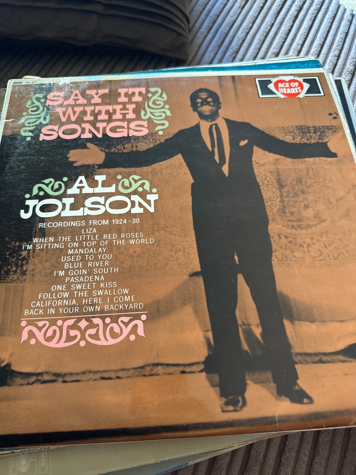 Al Jolson - Say It With Songs LP (Ace of Hearts), LP, Gebruikt, Overige genres, Ophalen of Verzenden
