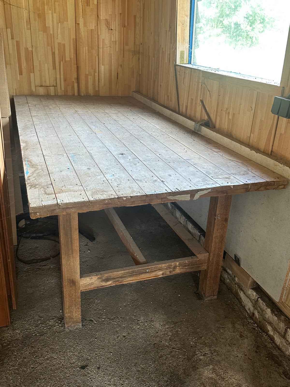 Toffe oude werkbank, Ophalen, Gebruikt, Rechthoekig, Hout