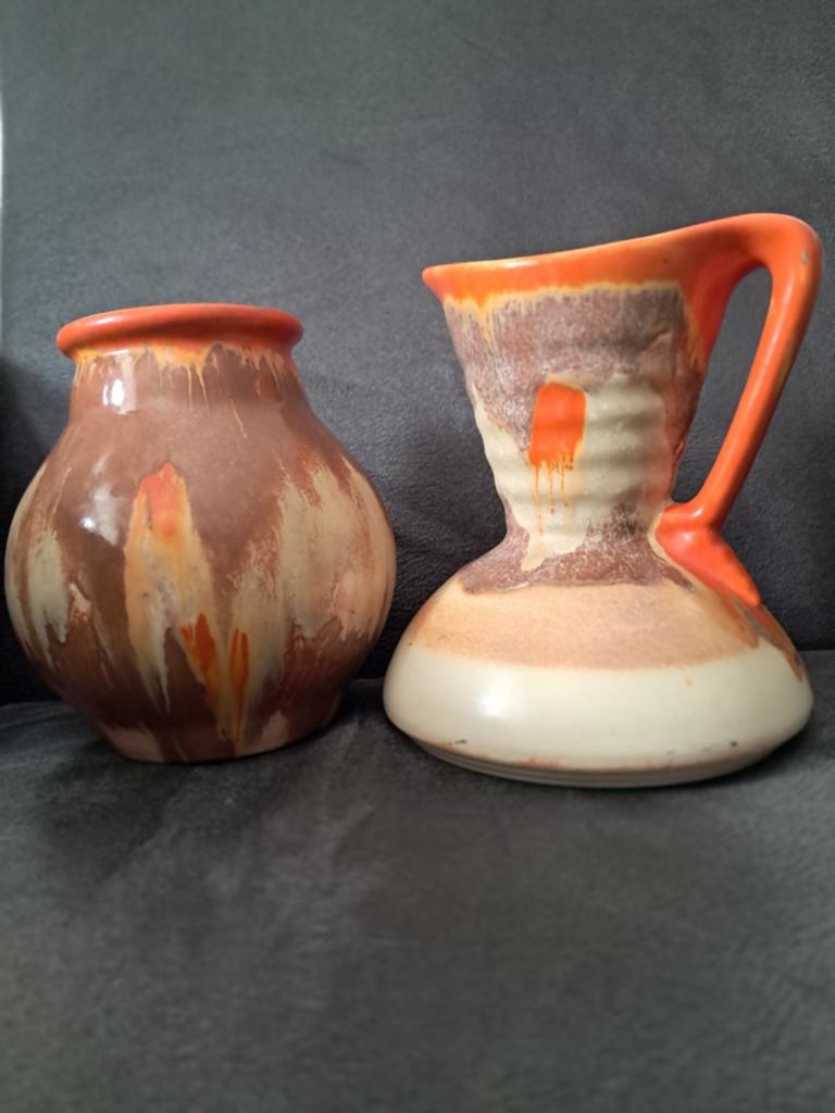 Vintage Velsen Holland vaas, bruin/oranje, Antiek en Kunst, Ophalen of Verzenden