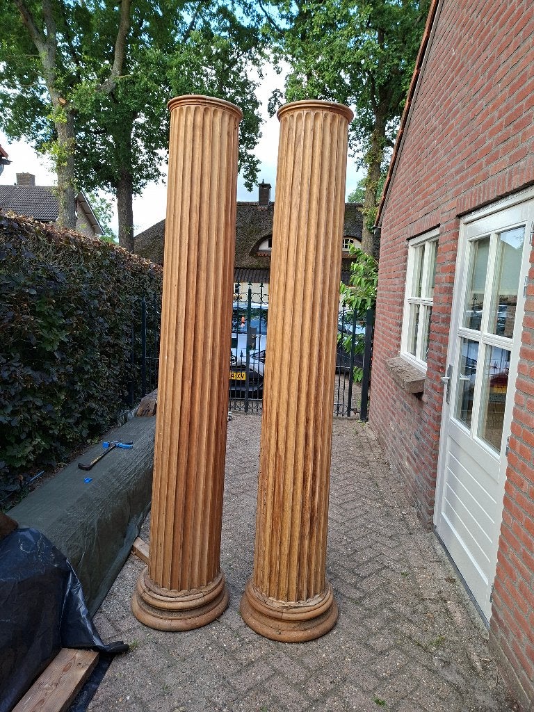 te koop 2 houten zuilen / Pilaren, Ophalen, Gebruikt