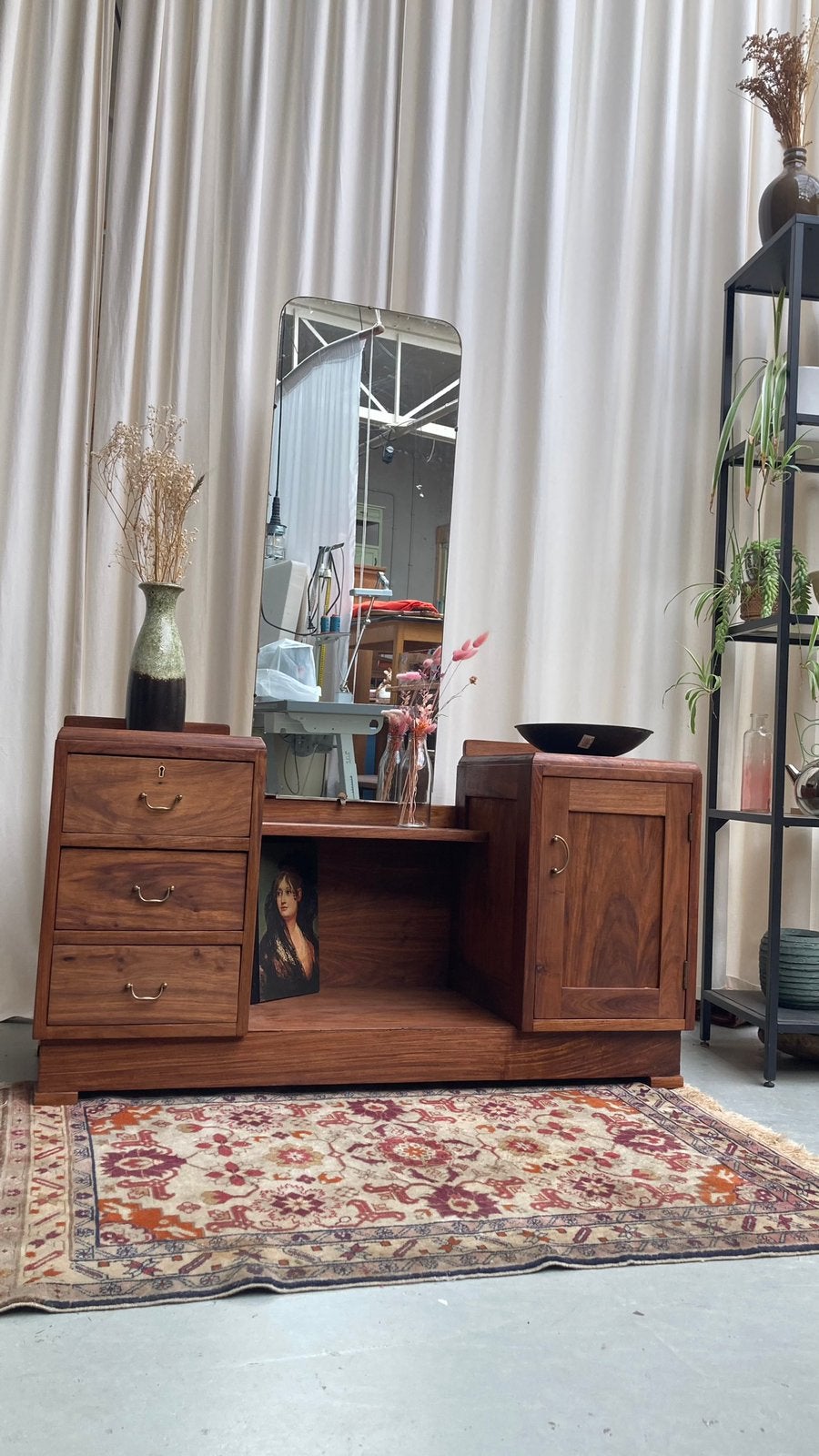 Art déco kaptafel - entree kast met spiegel, Ophalen, Zo goed als nieuw, 25 tot 50 cm, 50 tot 100 cm