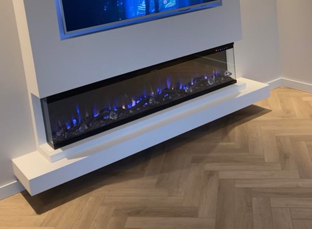 Moderne Elektrische Sfeerhaard - 183cm breed, 3zijdig, Huis en Inrichting, Haarden, Ophalen, Zo goed als nieuw, Inbouwhaard, Elektrische haard