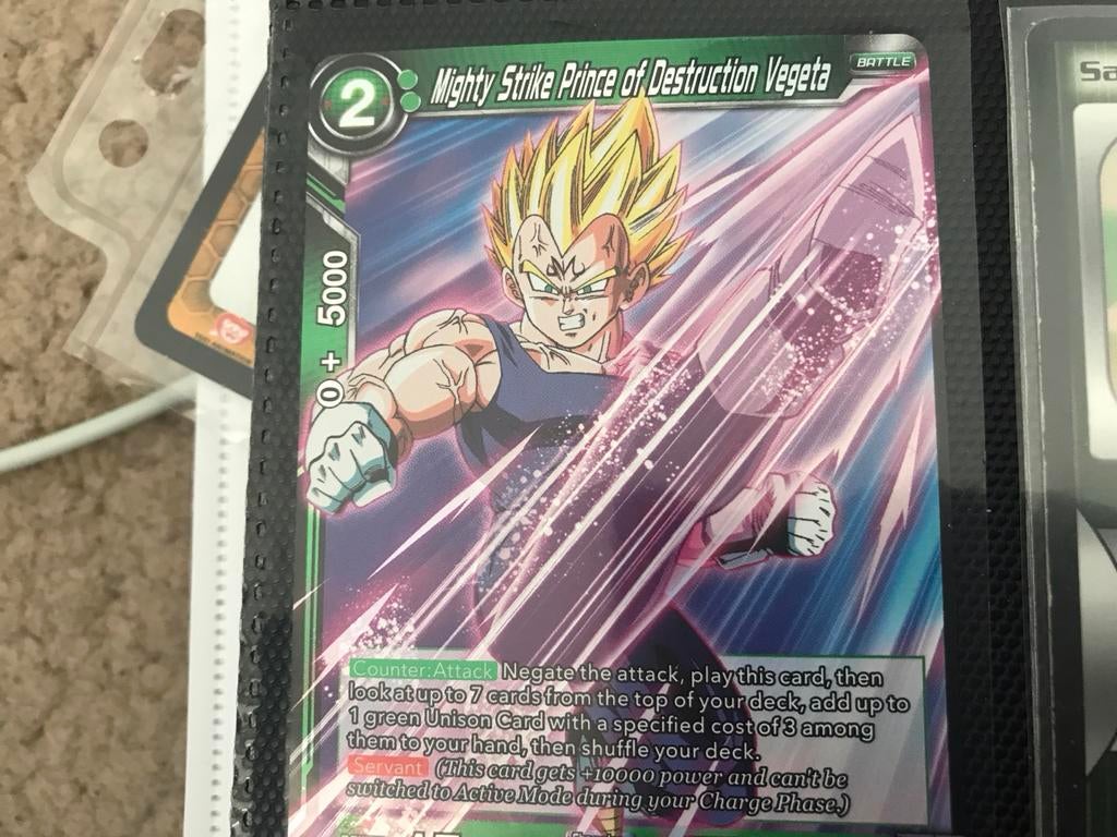 Dragon Ball Super Card Game - Mighty Strike Prince Vegeta, Ophalen of Verzenden, Gebruikt, Losse kaart
